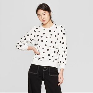 Polka dot long-sleeve sweatshirt